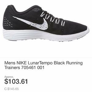 Men’s Nike lunar tempo running trainers